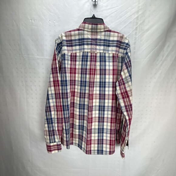 Orvis Wrinkle Free Plaid Button Down Shirt Men's Large Red Blue Check Western - Picture 8 of 10